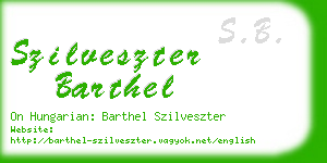 szilveszter barthel business card